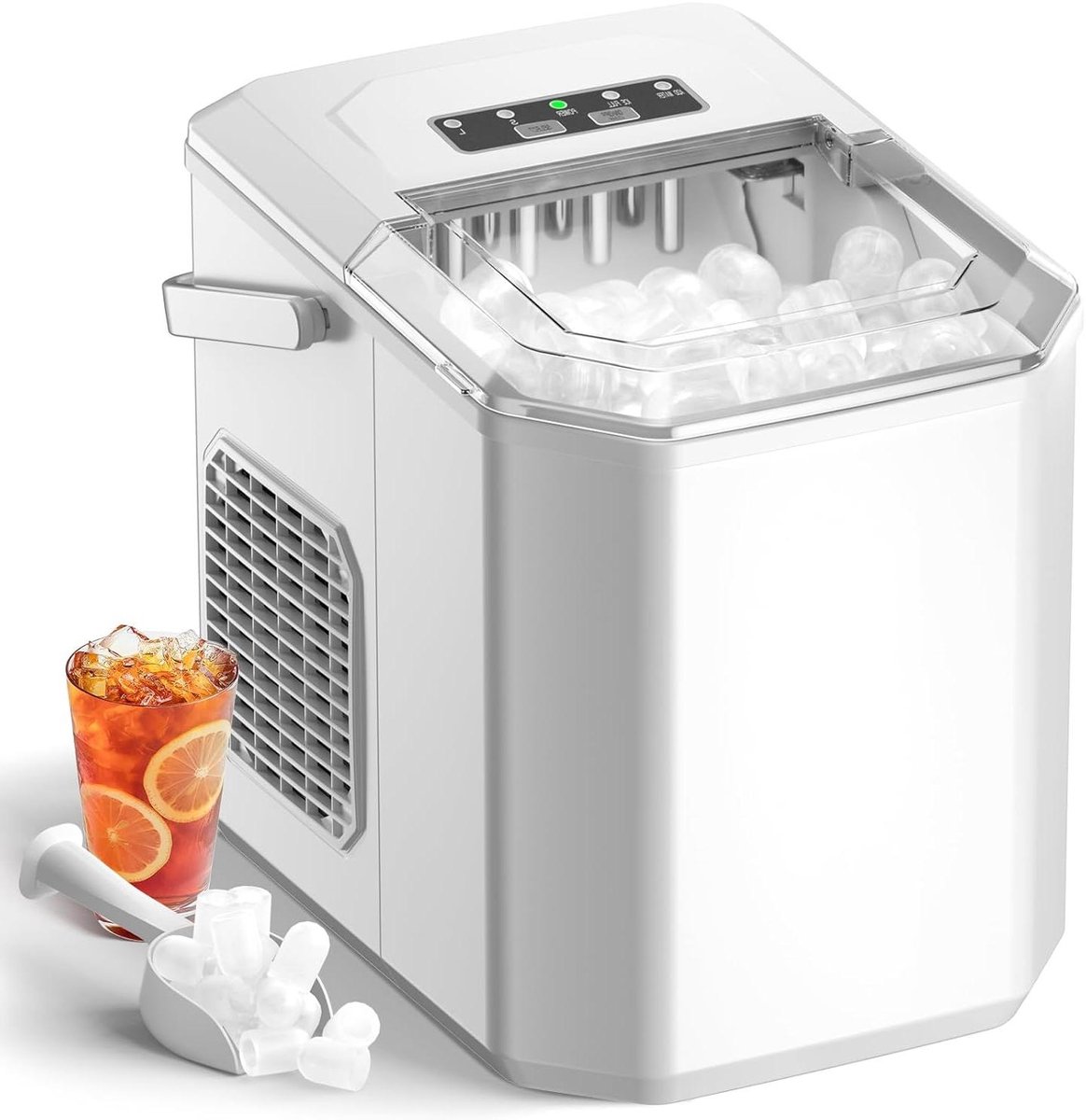 IJsmaker - IJsblokjes Machine - Drankjes Koelen - Automatische Reiniging - 12kg Per Dag - Wit