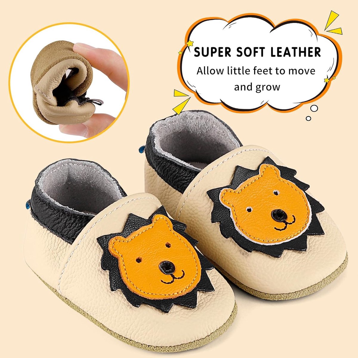 Babyslofjes Jongens Meisjes Leren Kruipschoenen Antislip Zachte Zool Baby Eerste Schoentjes 0-24 Maanden