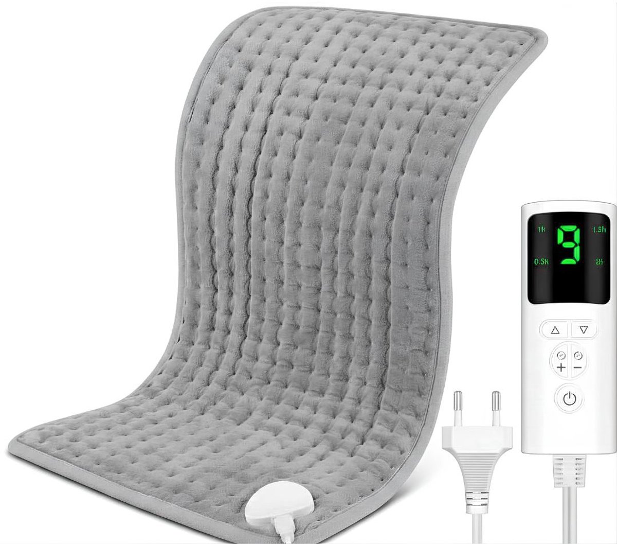 NIVA® Warmtekussen - 9 Temperatuurstanden - Elektrisch Verwarmingskussen - Grijs - 30cm x 9cm x 9cm