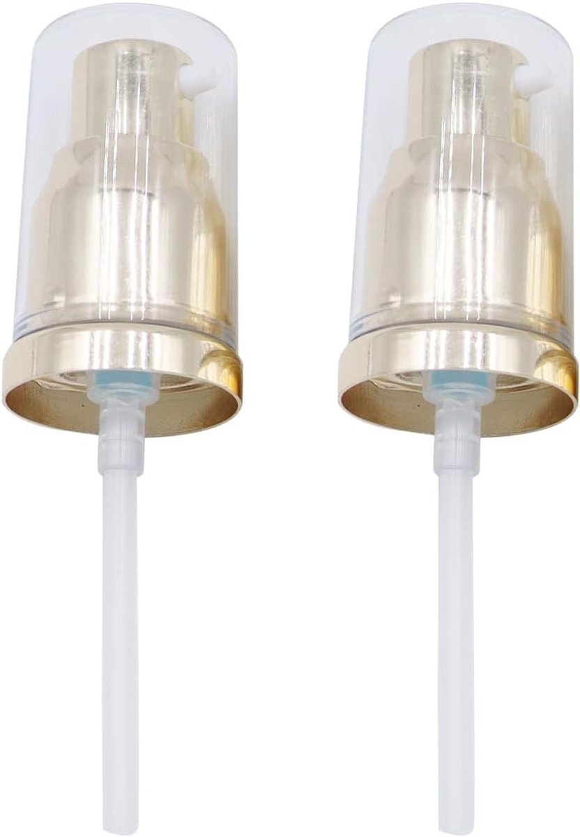 2 stuks vervangende pompjes voor vloeibare foundation, geschikt voor flesjes van 30 ml (goudkleurig)