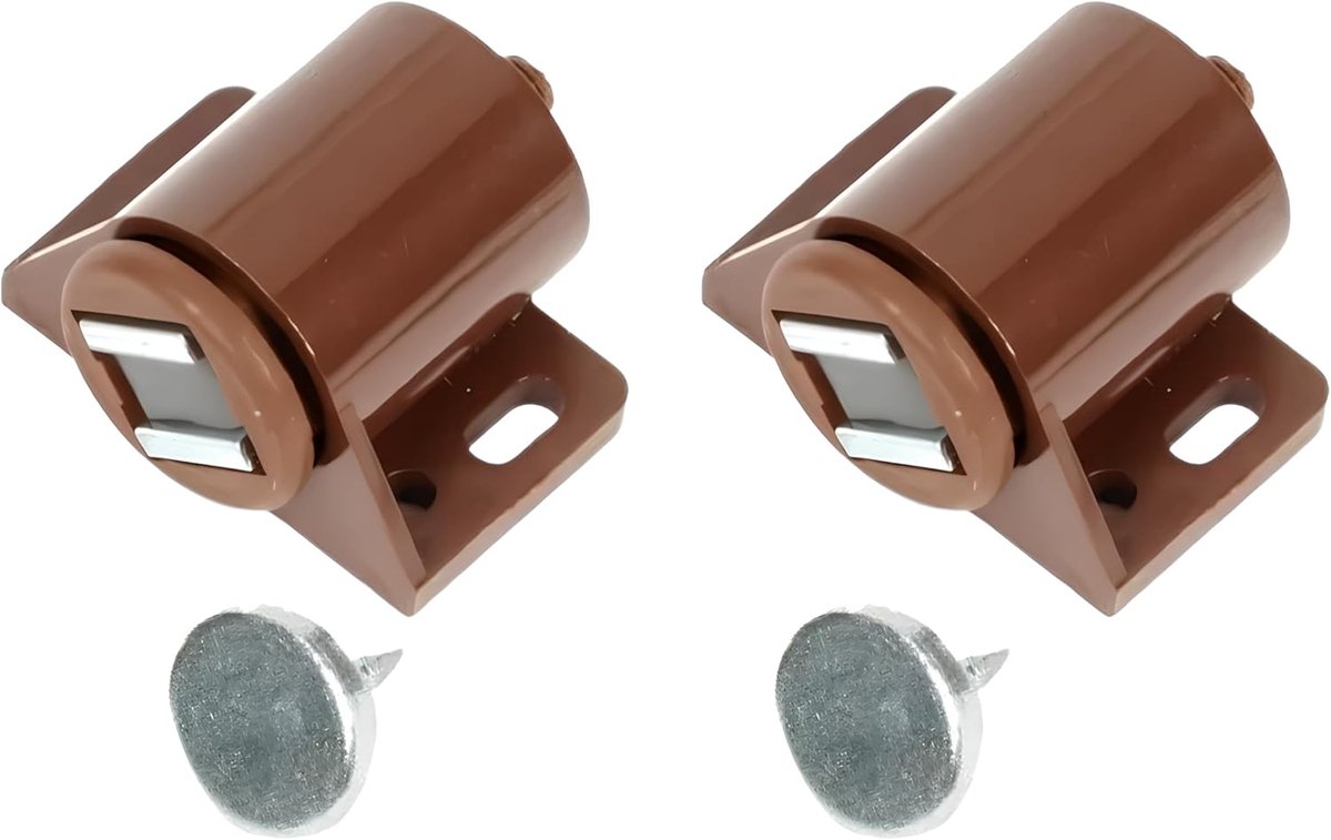 2 magneetsluitingen voor deuren, magneten voor kasten, laden, deuren, campers, boten, magnetische deurstopper, magneet ladestopper, houdkracht 8 kg, set van 2 stuks (rond)