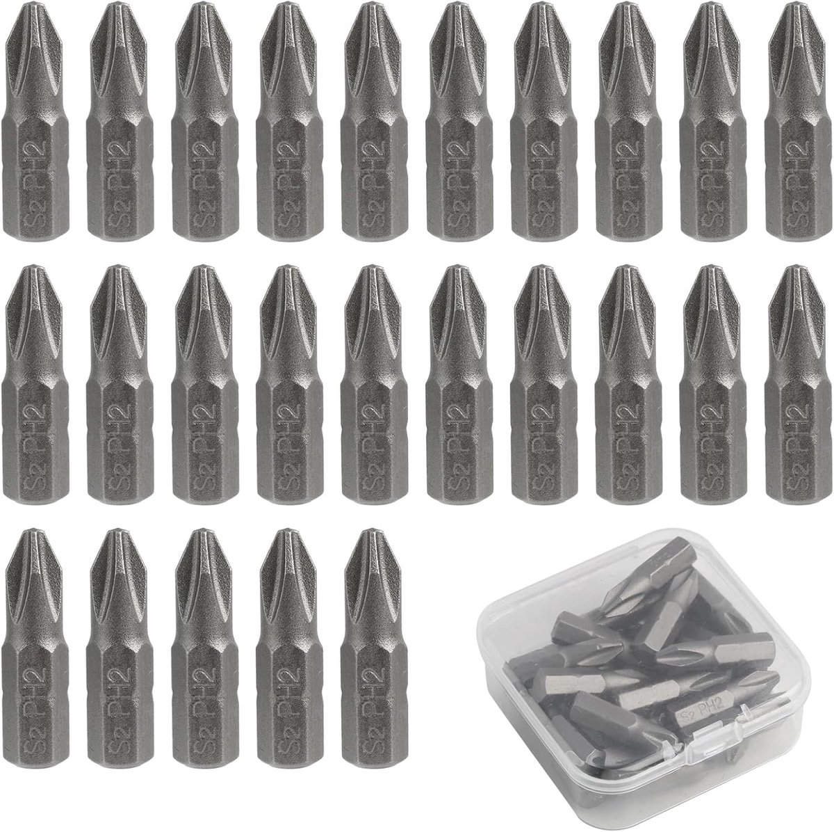 schroevendraaierbits 25 mm – set van 25, robuust, 1/4" aandrijving, duurzaam en veelzijdig, voor vakmensen en doe-het-zelvers