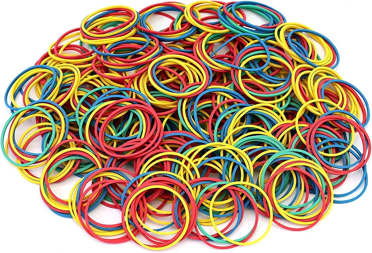 420 stuks elastische elastiekjes, 38 mm kleurrijke rubberen ringen, multicolor huishoudrubbers, voor documenten, doe-het-zelf, knutselen, papier, verzegelde levensmiddelen