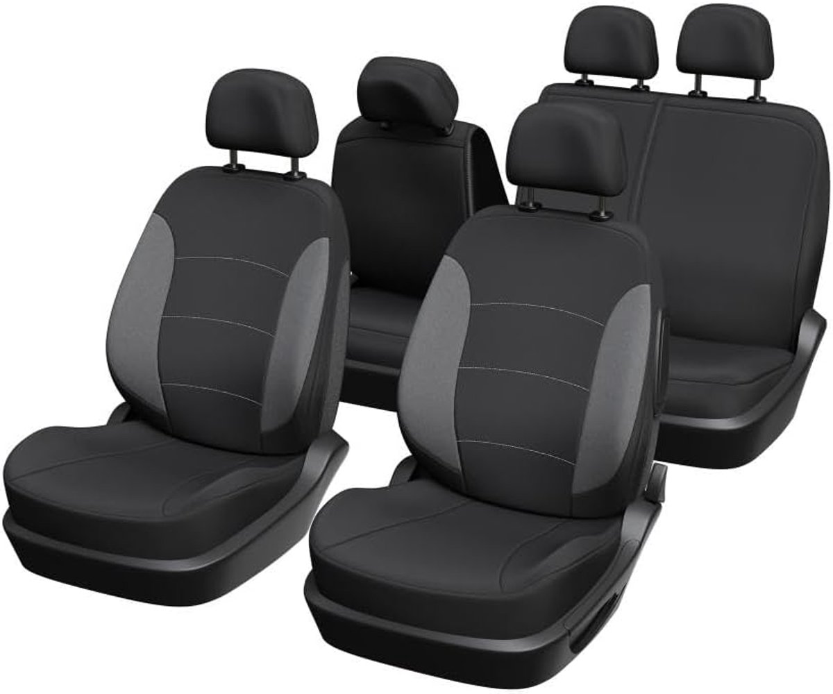 167004 1 set autostoelhoezen + split-bank, zwart