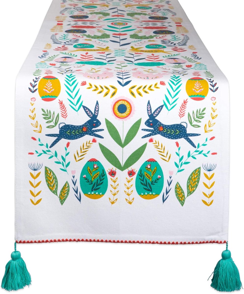 Keuken Tafelblad, Katoen, Pasen Folk, Tafelloper, 14x72