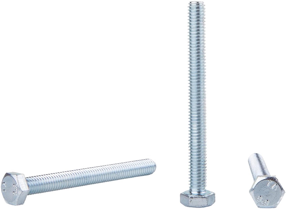Verpakking van 50 stuks) DIN 933 verzinkt stalen zeskantbouten M6 x 60 mm 8,8 rang, zeskantschroeven, volledig schroefdraad, zeskantkop, tapbout (50, M6 x 60 mm)