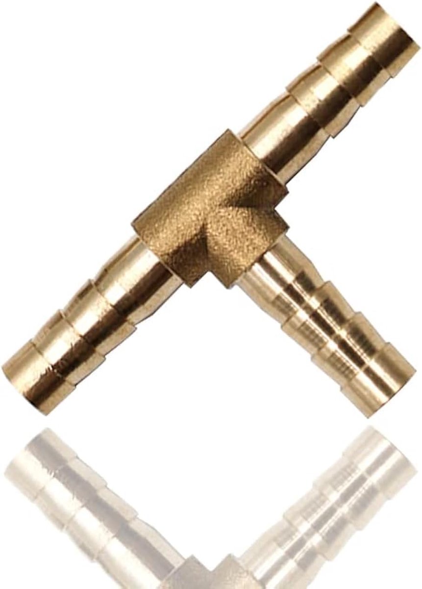 Connector 6 mm 3-weg massief messing T slang prikkeldraad schrijnwerker/connector adapter voor brandstof lucht water gas olie T slang prikkeldraad schrijnwerker