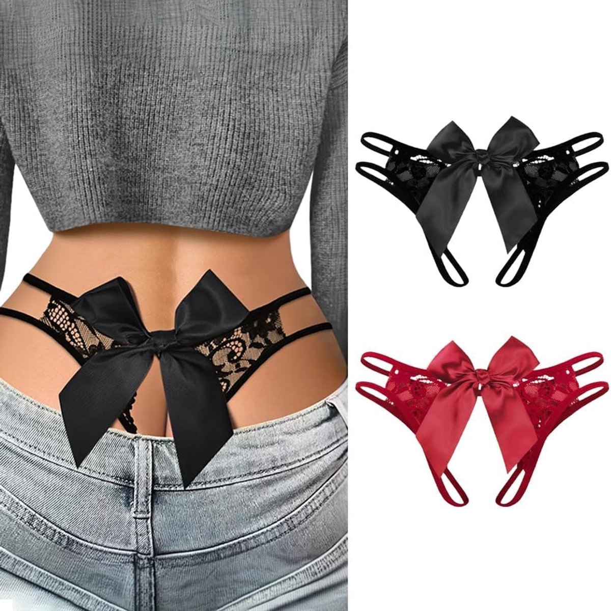2 stuks onderbroeken dames kant strik slips multipack panty's riempje naadloos hipster ondergoed