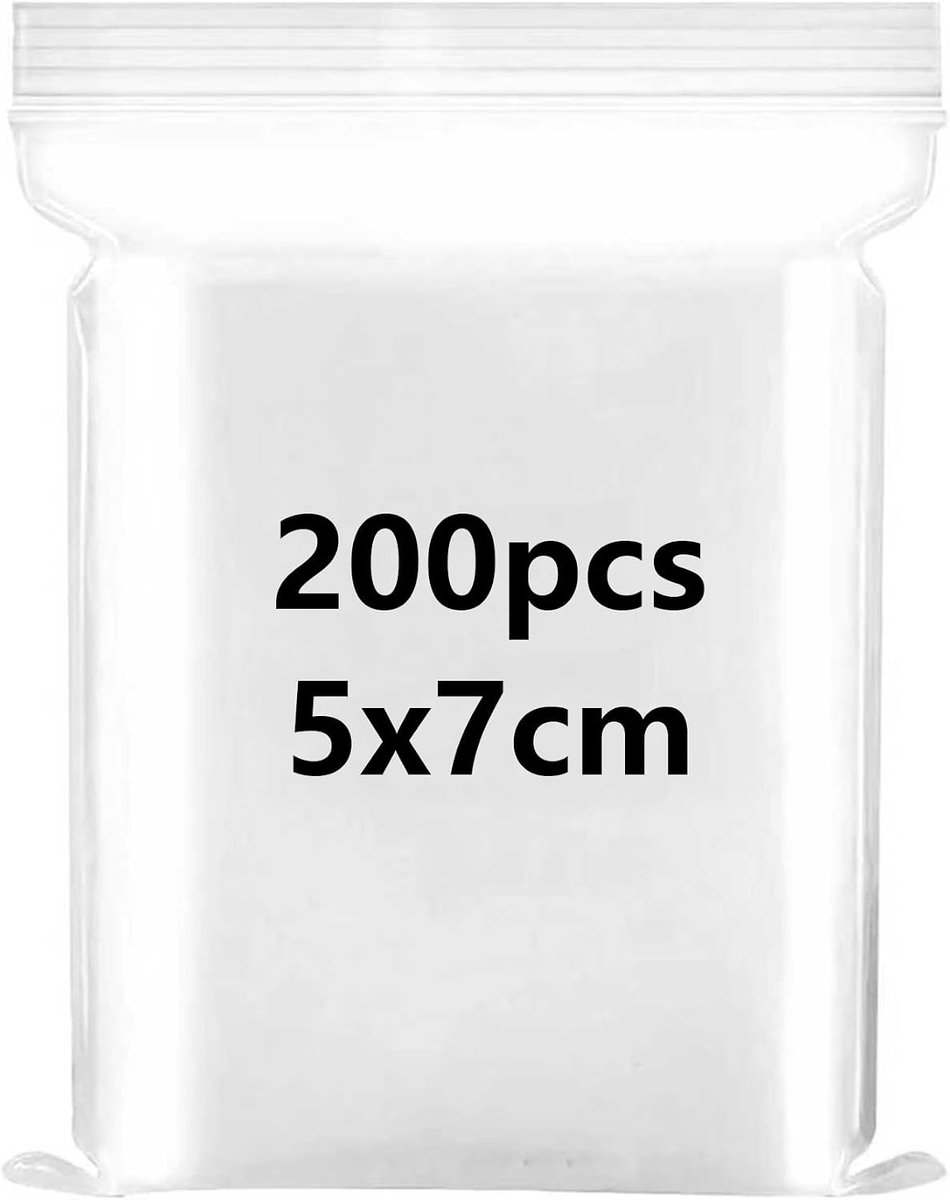 5x7cm Kleine Grip Seal Zakken 200Pcs Mini Sealable Plastic Zakken Kleine Clear Ziplock Tas Herbruikbare Kleine Transparante Polytheen Zakjes voor Opslag Kralen Koekjes Snoepjes Sieraden