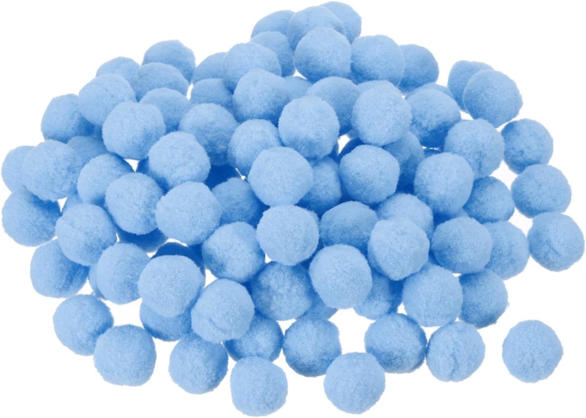 100 stuks vilten vilten ballen, 2 cm, 20 mm, lichtblauw, voor knutselprojecten thuis