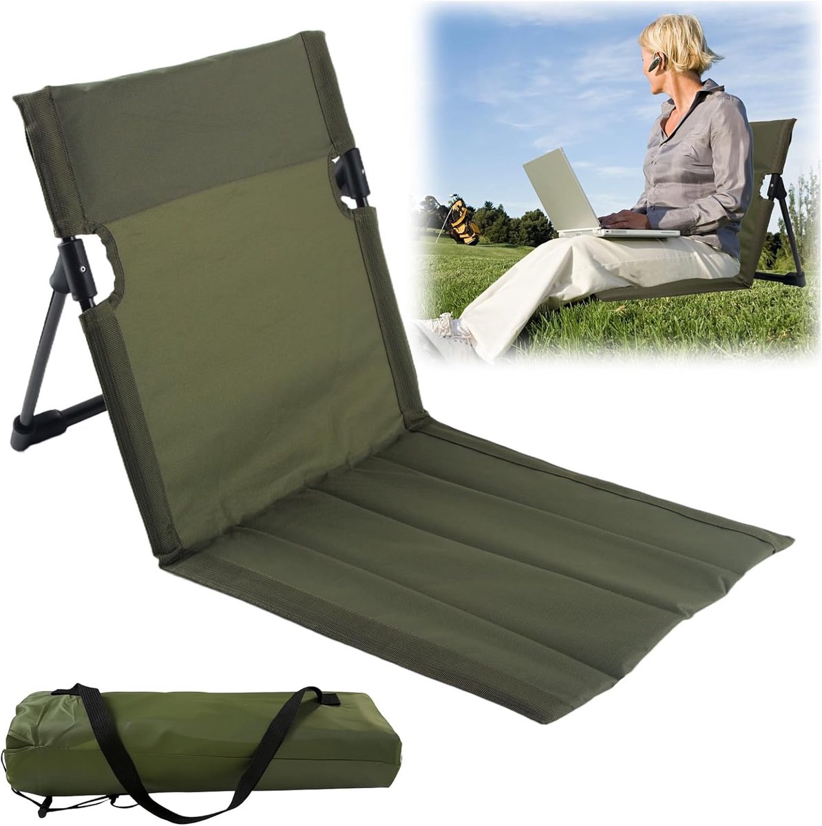 strandstoel, opvouwbare zitting, strandmat met rugleuning, opvouwbare strandrugleuning