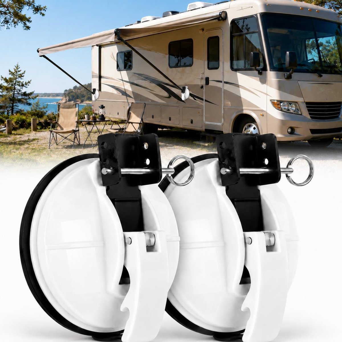 2 stuks luifelhouder, krachtige zuignap zonder boren, multifunctionele zuignap met haak voor voortent, camper en auto, wit