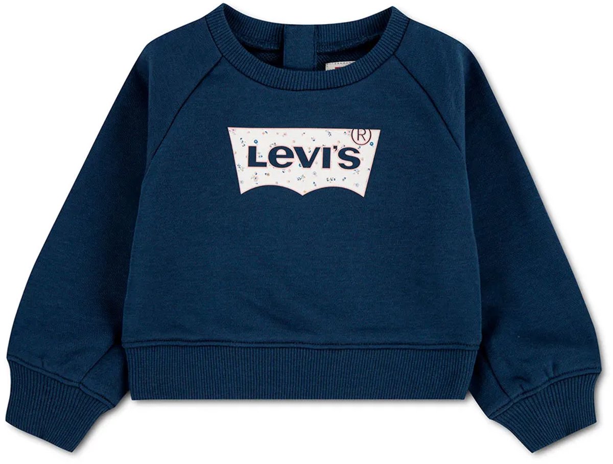 Levi´s ® Kids Floral Batwing Crew Sweatshirt Blauw 12 Months Meisje