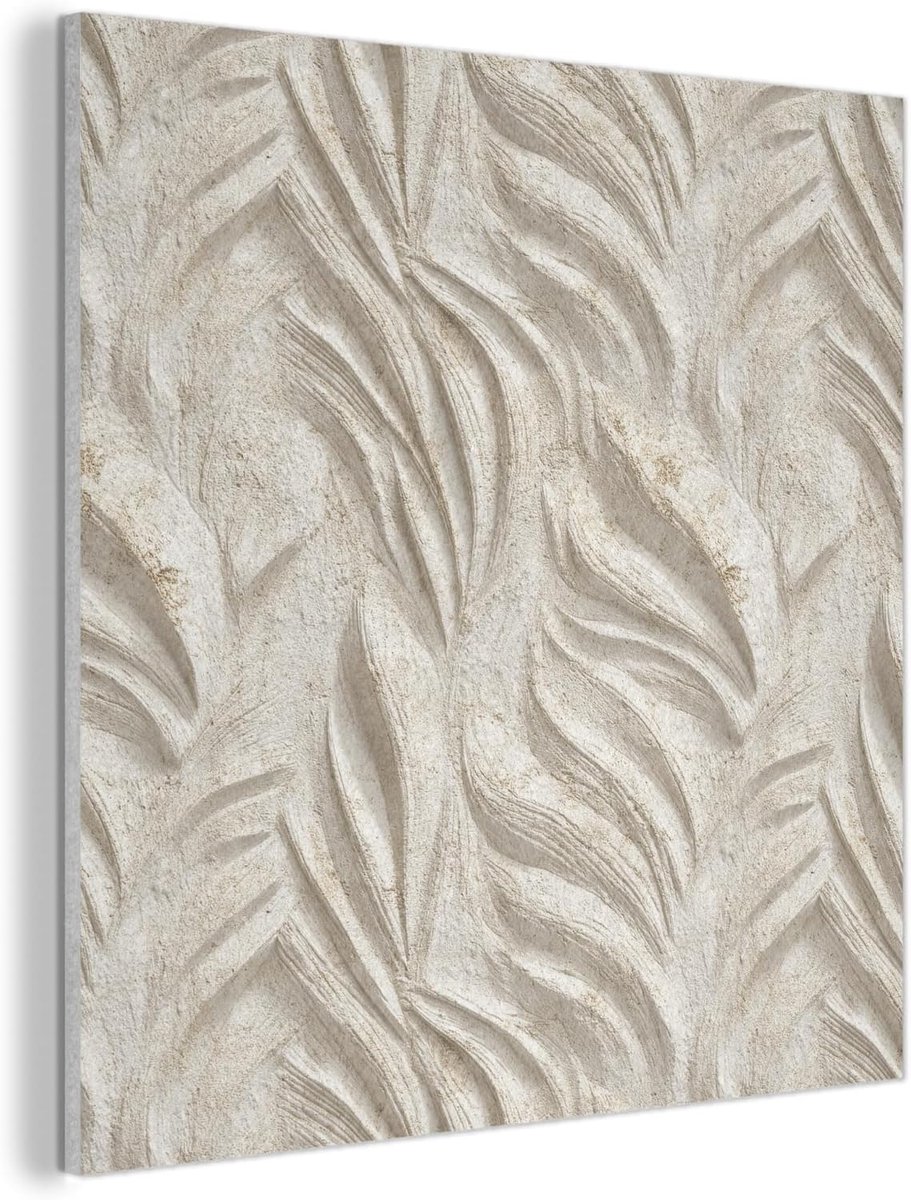 "MuchoWow© Vilten Wandpaneel 90x90 cm Kamer Muurdecoratie Woonkamer Slaapkamer Room Decor Wall Decoration Felt Art Panel Textuur - Reliëf - Beige"