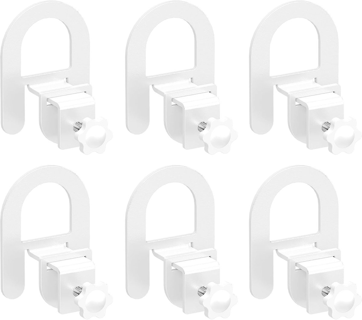 6 Stuks Antislip Matrashouders, Verstelbare Matrasbeugels voor Metalen Bedframe, Zijdelingse Matras Grijper, Stabilisatoren, Stopper, Matrasafdichtingen van Metaal, Wit