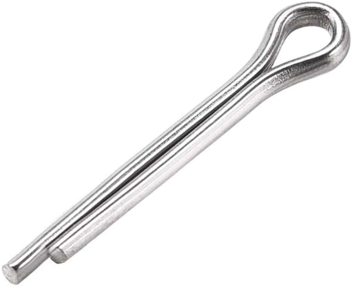 sourcing map 30 stuks gedeelde splinten -2 mm x 12 mm 304 roestvrij staal 2 tanden sleutels zilver