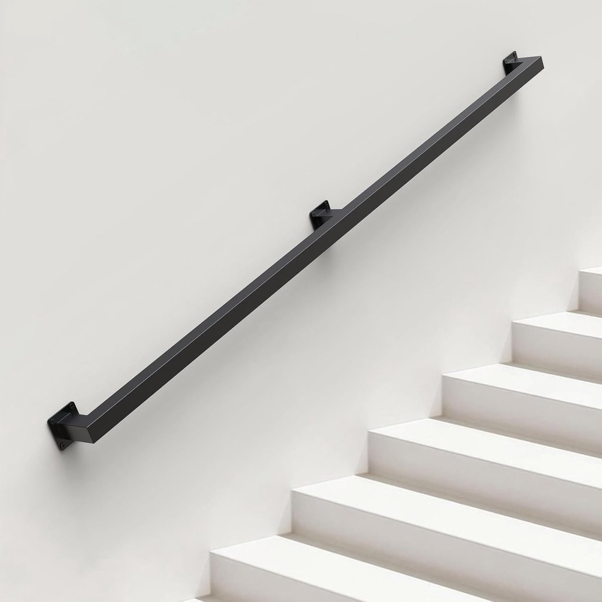 210cm Handloop Geländer Treppe Zwart | Handvoetbanden Beveiligingsbanden Deurgriep Trappenbanden Houder met houders - Complete set - Metaal IJzer