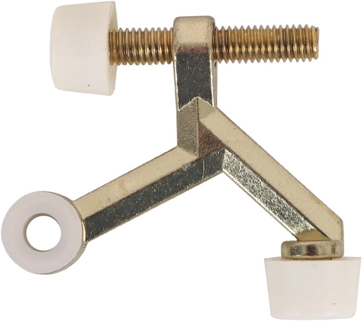 Scharnierpen Deurstopper - Goud - 62 x 40 mm - Verstelbare Zinklegering met Rubberen Bufferpunten - Voor Thuisgebruik