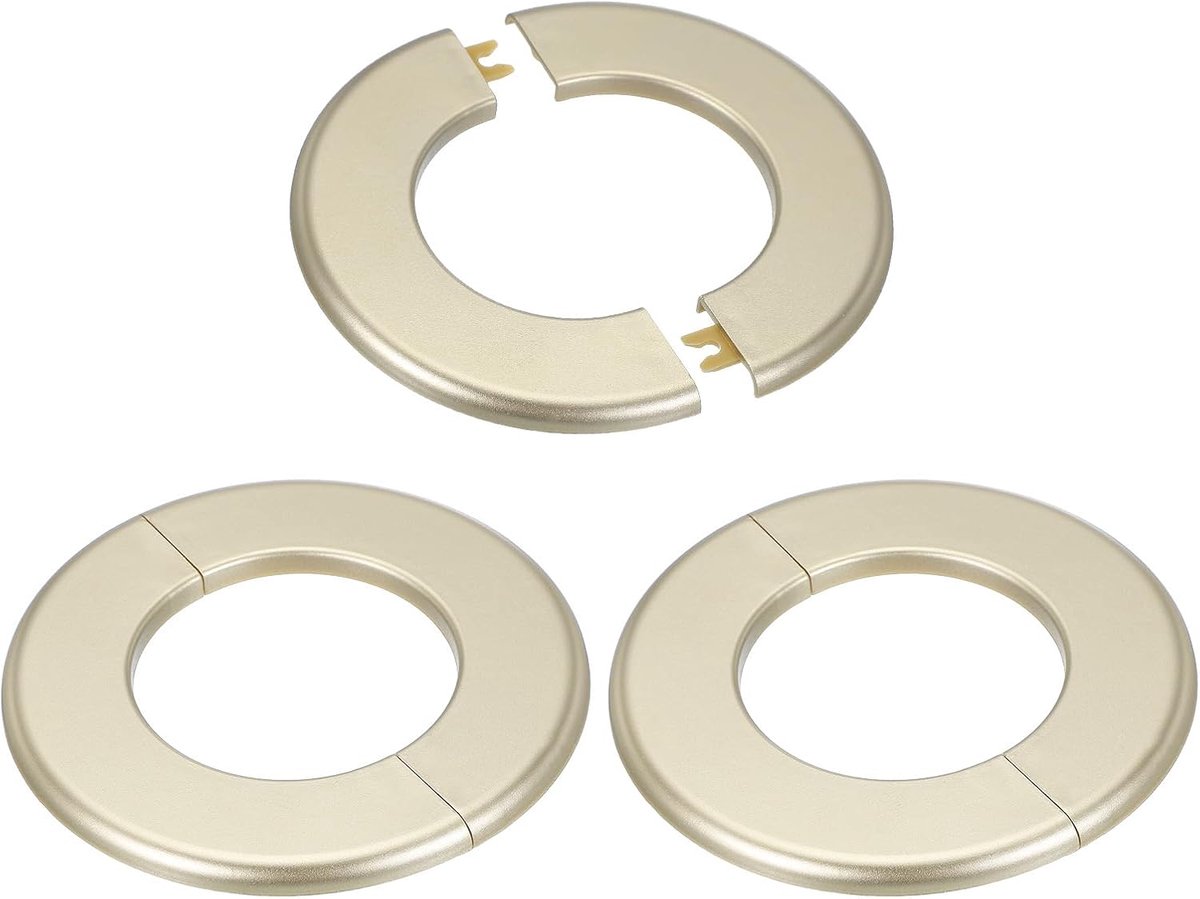 Muursplitflens 78mm/3.07", 3 stuks ABS ronde zelfklevende escutcheon plaat cover gesp voor waterpijp kraan decoratie, goud