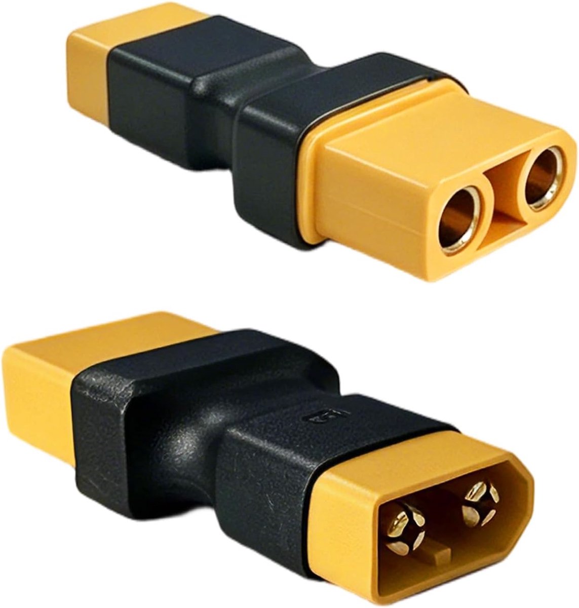 2 stuks XT90 naar XT60 stekkeradapter, XT90 vrouwelijk naar XT60 mannelijk adapter, RC accu, professionele stekkeradapter voor RC modelbouw, drones, FPV, modelbouw en multicopter