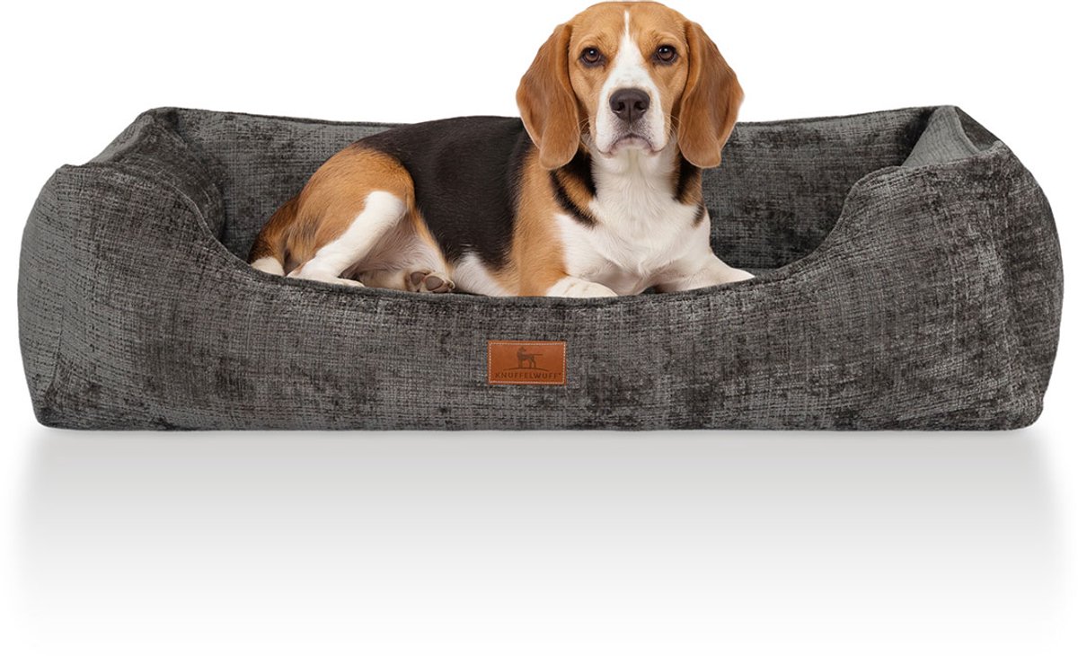 Orthopedisch hondenbed Cremona van Knuffelwuff, gemaakt van gestructureerde stof met gemêleerd karakter XXL 120 x 85cm Bruin-grijs