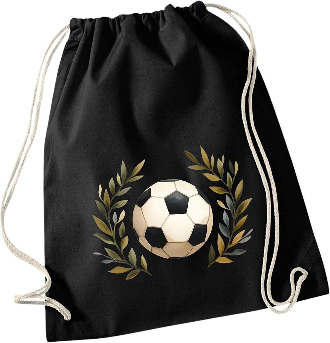 minimutz Gymtas voetbal jongens, stoffen tas rugzak van katoen om te trekken, sporttas school, wisselwaszak, kleuterschool, zwart, Einheitsgröße, Casual