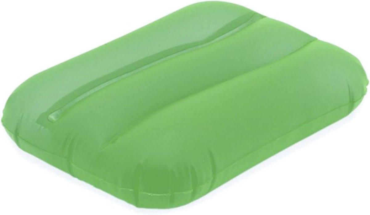 noTrash2003 Opblaasbaar opblaasbaar strandkussen of zwemkussen, strandkussen, kussen, strand, vakantie, 32 cm x 24 cm, PVC (groen)
