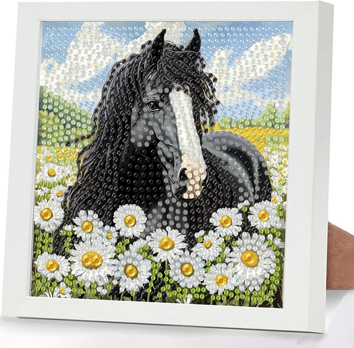 Paard Diamond Art Kits voor kinderen met lijst, Dier 5D Diamant Schilderij Kit voor kinderen en volwassenen, Kristal Kleine Diamanten Edelsteen Knutselkits Cadeaus voor Meisjes Jongens Kinderen