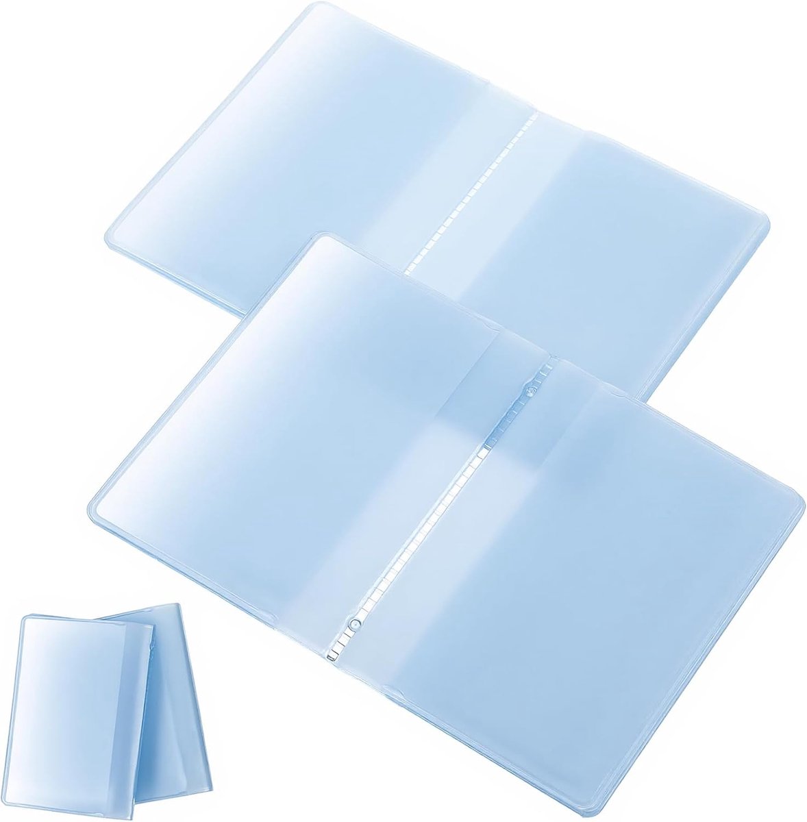 2 stuks doorzichtige plastic creditcardhouder portemonnee insert, 10 pagina's met 10 sleuven en 10 pagina's met 20 vakken, kleine creditcardhouder voor ID/foto/medicare/sociale zekerheid