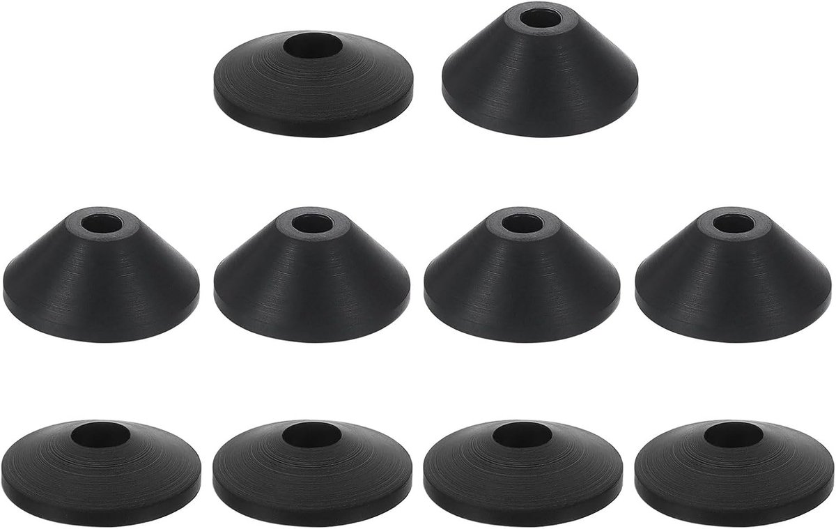 5 stuks M6 rubberen schijven, 5 stuks M8 rubberen conische antislip afdichtingen lek-belemmeringsset voor toiletcontainer voor schotelbouten en toiletreparatie, zwart