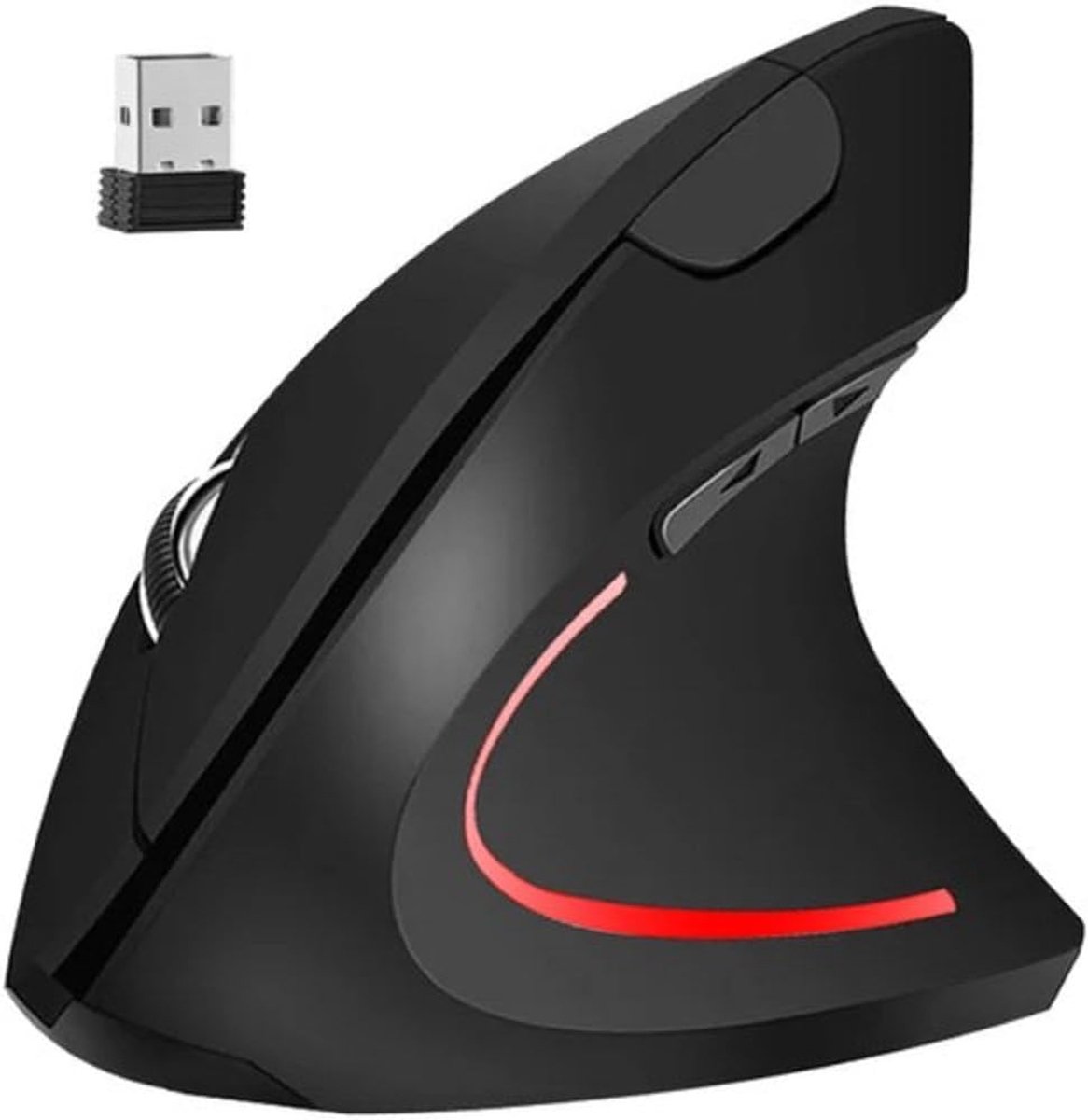 muis - draadloze muis, ergonomisch, verticaal, 6D, werkt op batterijen, optisch, led, voor computer, laptop
