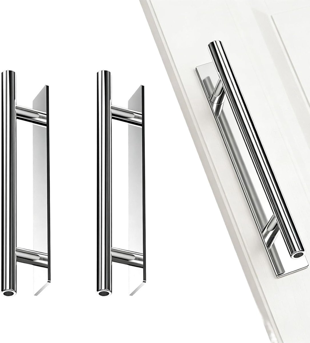 Set van 2 zelfklevende aluminium meubelgrepen - Ladegrepen zonder boren - Voor kast, keuken, schuifdeur - Lengte 148 mm - Zilverkleurig