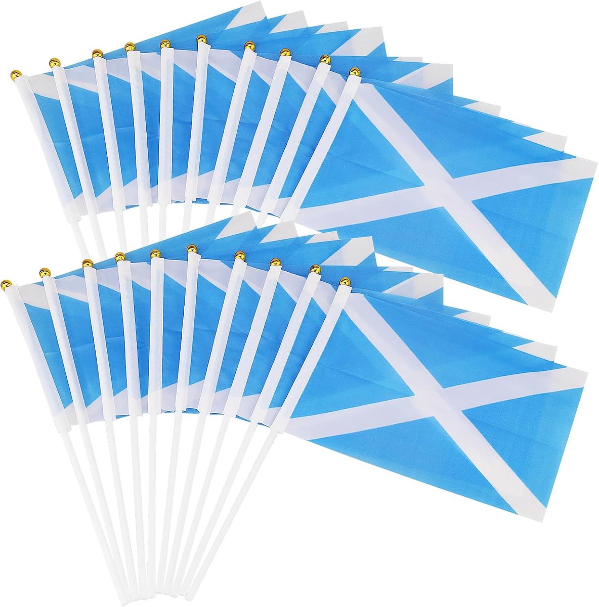 20 stuks Schotland vlag, 14x21cm Schotland Bunting Mini Handheld Vlaggen Schotland Banner Carnaval Pocket Nationale Vlaggen Schotland Kleine Hand Wuivende Vlag op Stokken Sport Evenementen Party