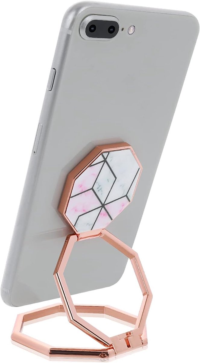cobee Ringhouder voor mobiele telefoon, vingerstandaard, 360° draaibare metalen handgreep aan de achterkant, opvouwbare telefoonstandaard, verstelbare telefoonhouder, compatibel met de meeste