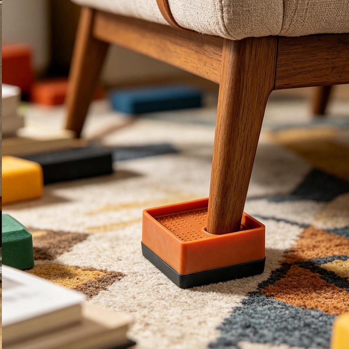 Tafelverhogers voor Poten 4 Stuks Vierkante Verlengvoetjes voor Meubels | Sofa Lift Verhogers Voor Huis, Appartement, Slaapkamer, Keuken, Woonkamer, Wasruimte, Studeerkamer En Huishoudelijke Appar