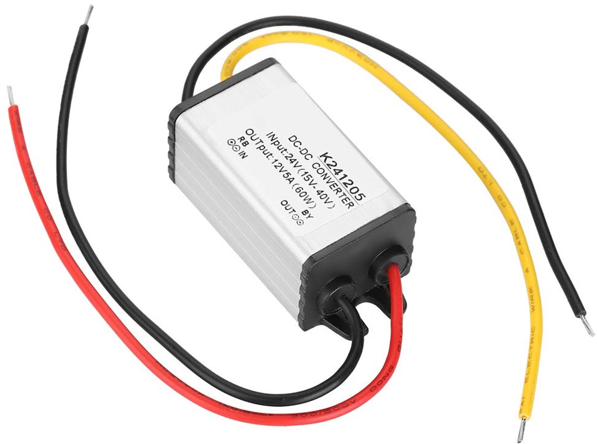 DC DC-converter 24V Naar 12V Hoog Rendement Step-down Voeding 60W met Synchrone Spanningsstabilisatie