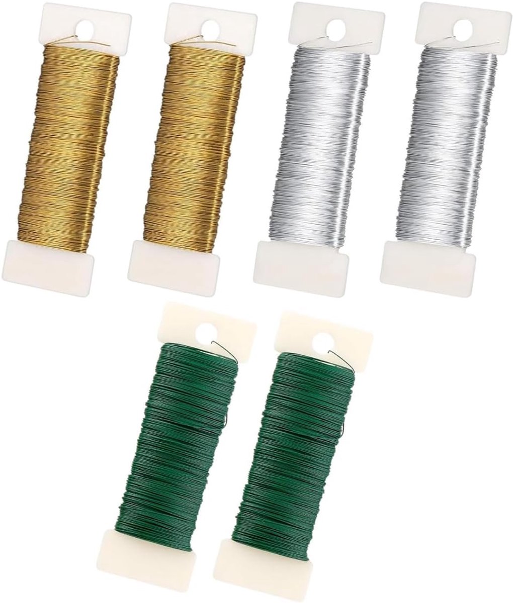 Draad op rol 50 m 0,35 mm gecoat ijzer diverse kleuren goud zilver groen