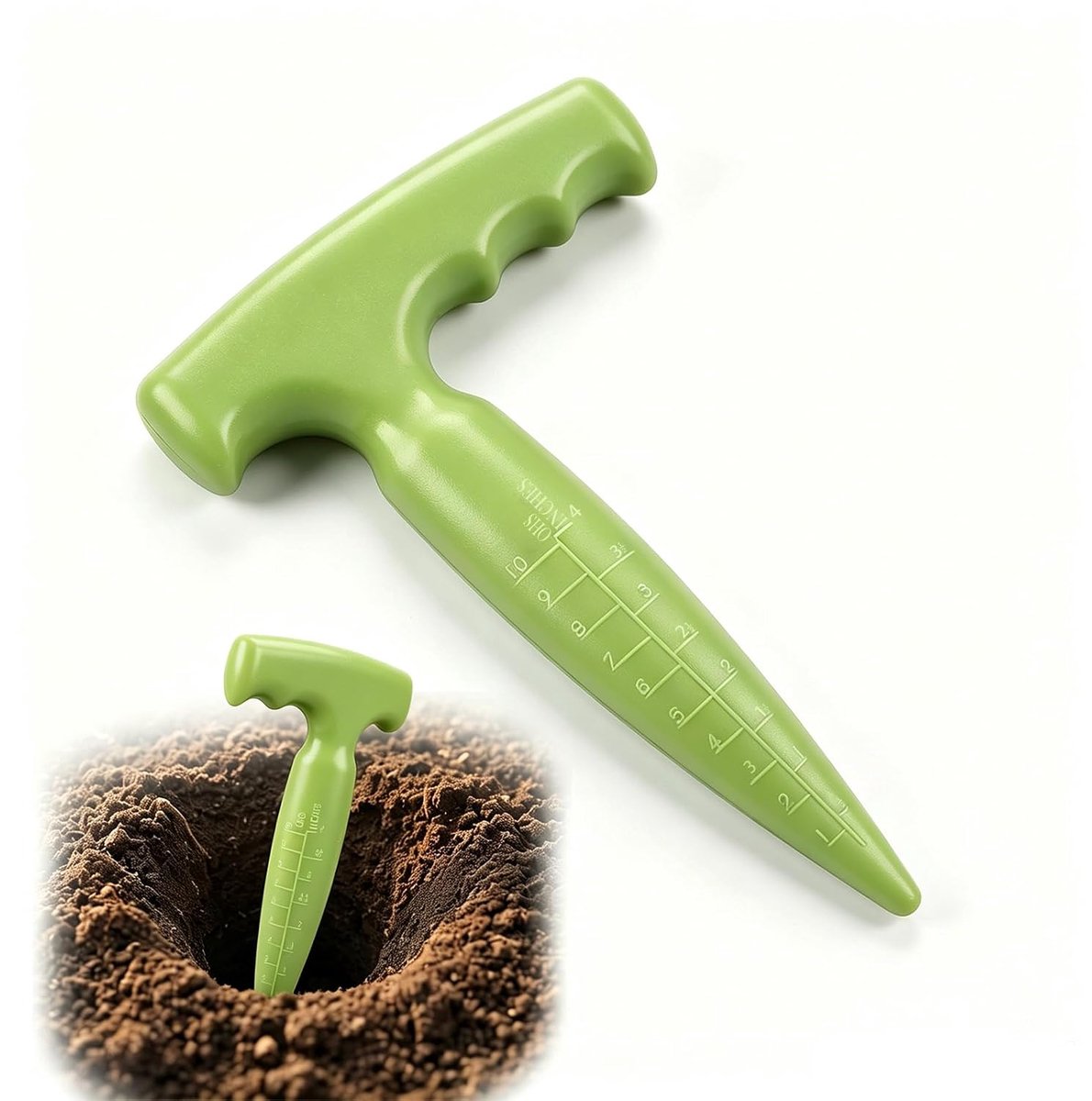 Bollenplantenbak met meetschaal, nauwkeurig tuingereedschap voor het planten van groenten en bloemen, ideaal voor amateur- en professionele tuinders (helder groen)