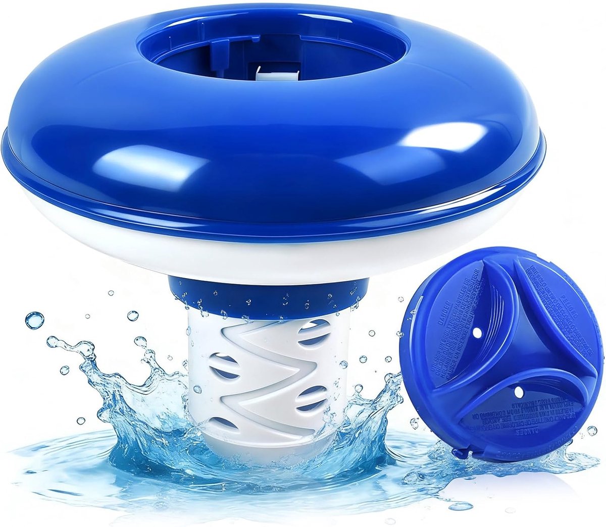 chloordispenser, chloordiffuser, zwembad voor chloor, zwembad, drijvende diffuser, chemische dispenser voor whirlpools, spa, aquaria en fonteinen (blauw-A)