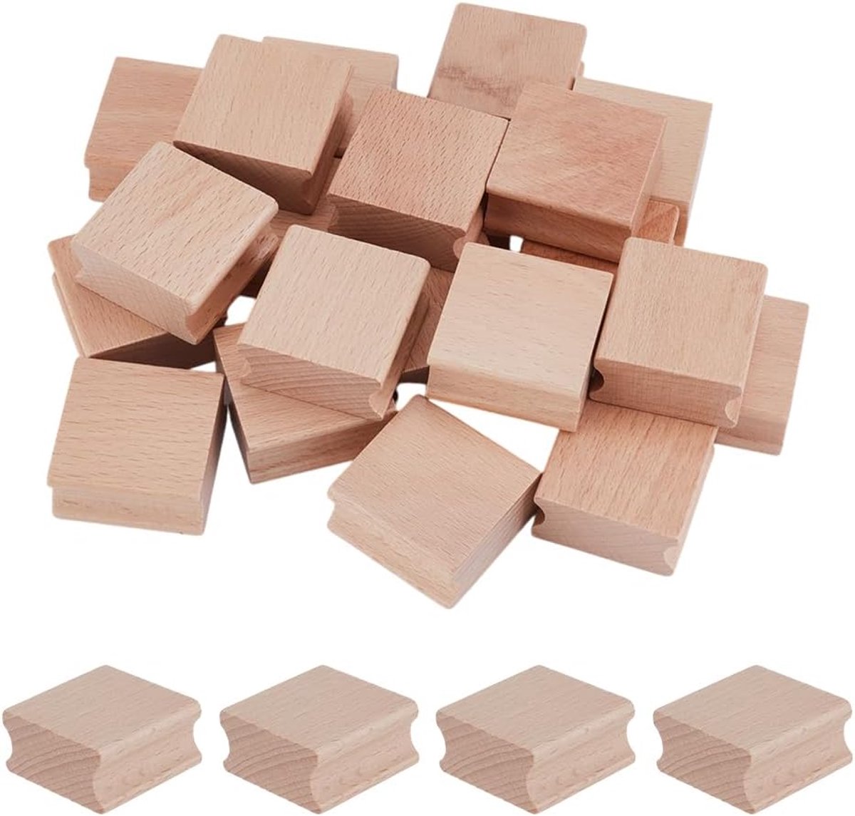 Houten Rubberstempel Handvat, 4x3,9cm Lege Houten Rubberstempel Montage Stijlvolle Vierkante Handgreep voor het Maken van Stempels DIY Knutselen Scrapbooking