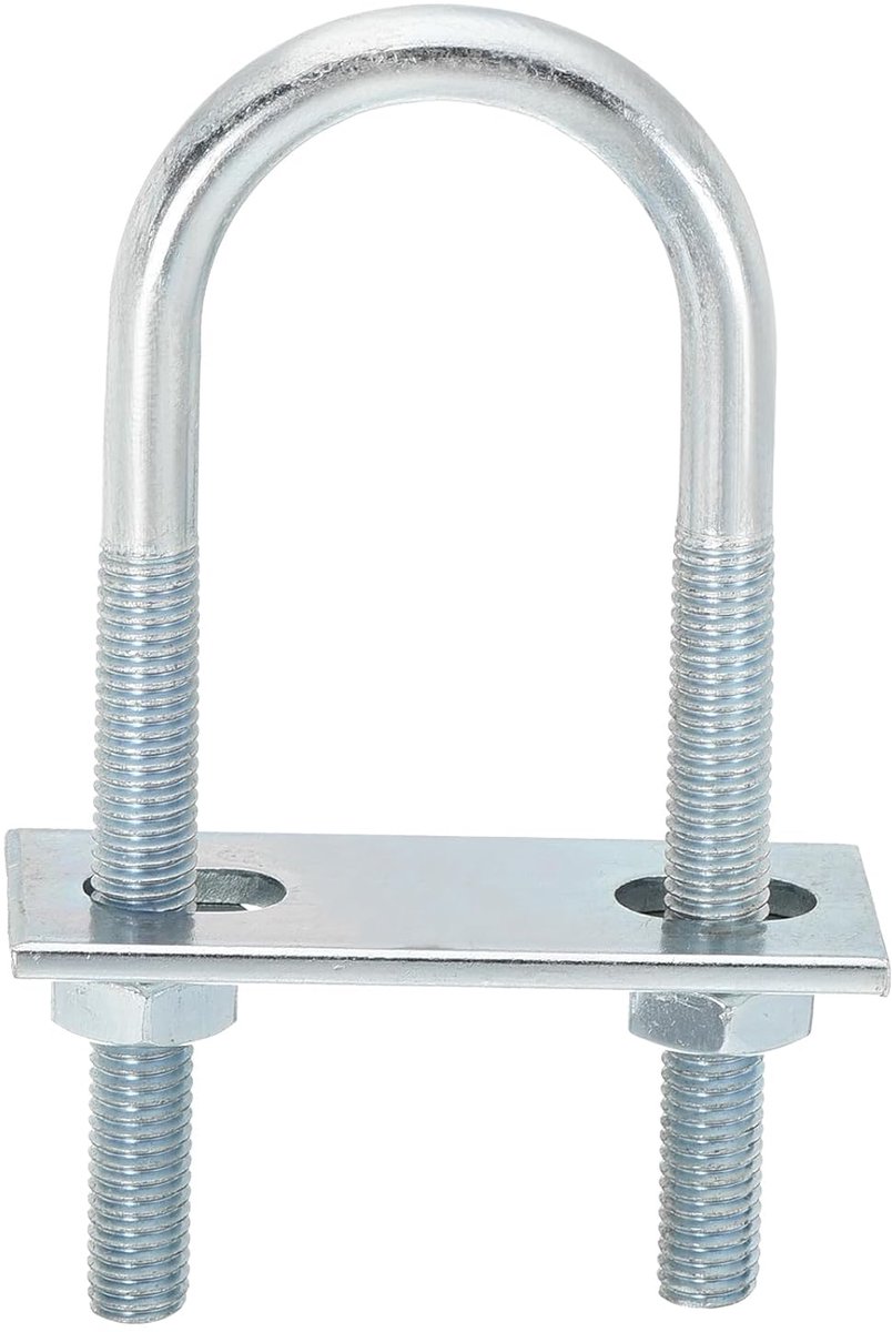 U-bouten, 4 sets 34 mm binnenbreedte 100 mm lengte M8 U-bouten van verzinkt koolstofstaal met moeren en platen, voor bootaanhangers