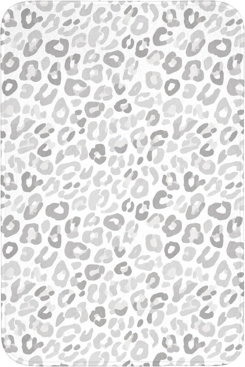 Badmat Rechthoekig 60x90 cm Badkamer Bath Mat Douchemat Antislip Wc Badkamermat Memory Foam Wasbaar Bathroom Toilet Mats Washable Luipaard - Motief - Grijs