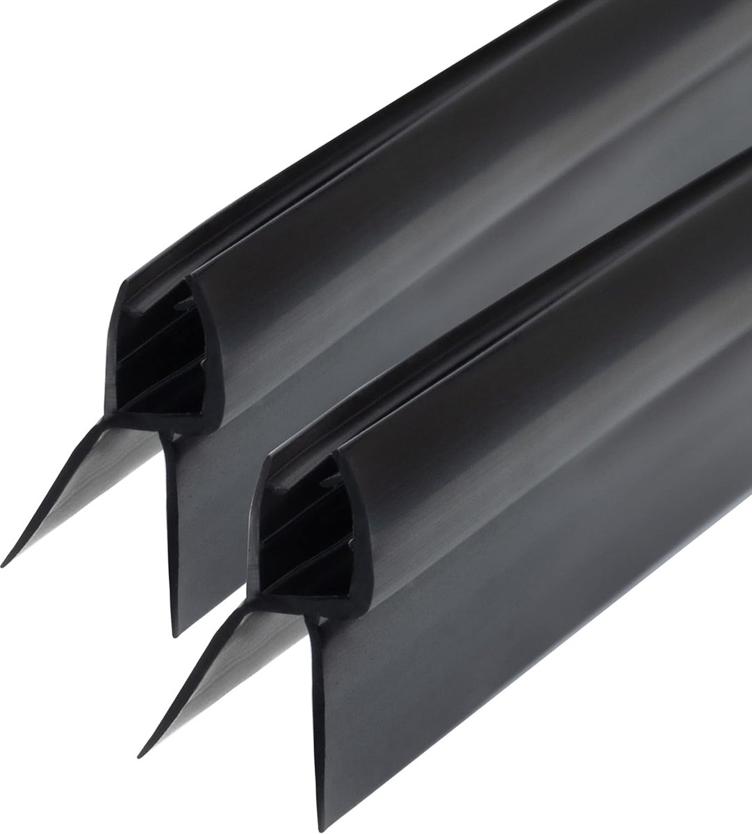zwart, 2 x 80 cm, reserveafdichting, afdichting voor 5 mm/6 mm dik glas, vloerafdichting, waterbescherming, transparant, voor glazen deuren, douchedeuren, douchecabines,