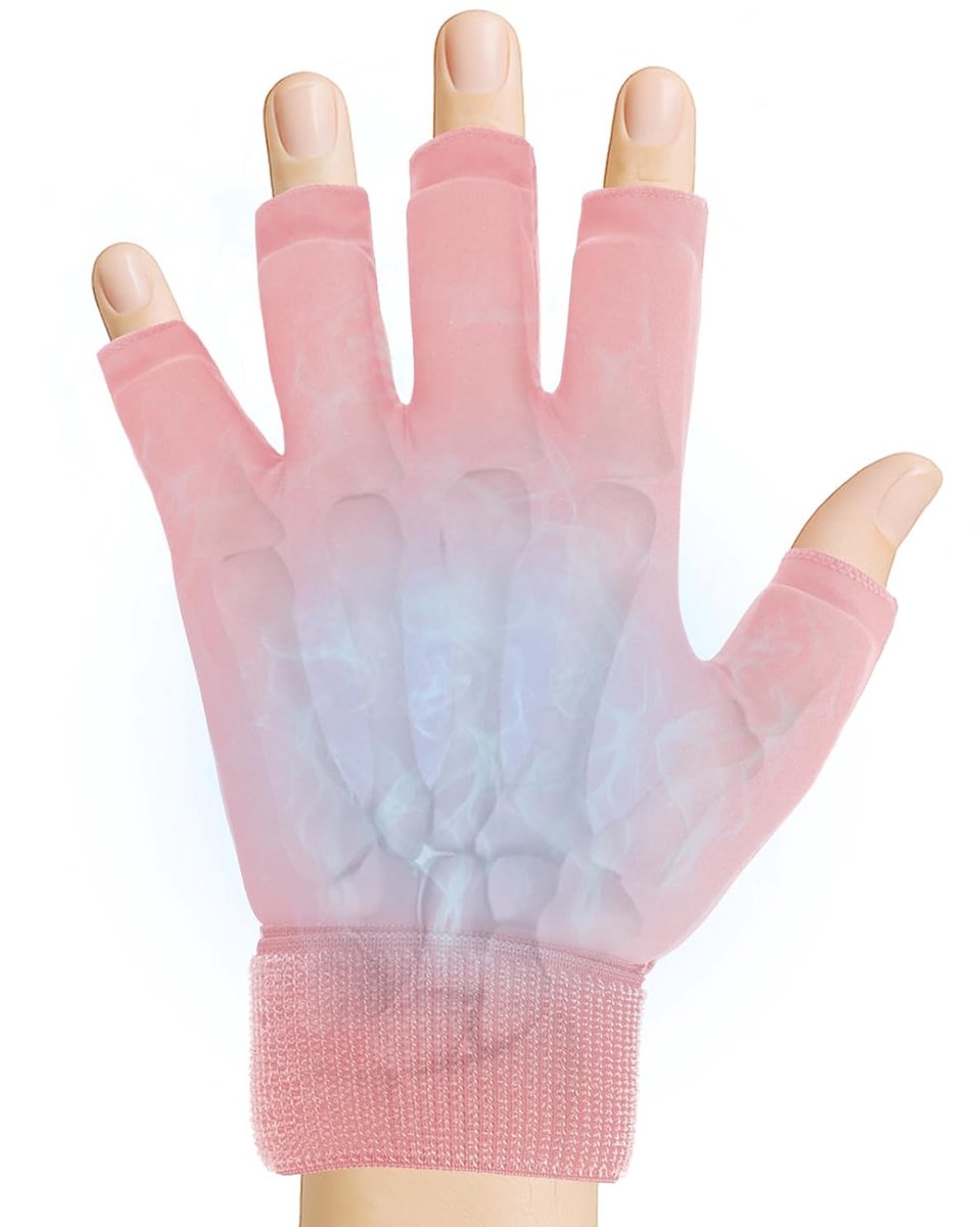 Ice Pack Golves voor pijnverlichting, herbruikbare koelhandschoenen, koude en warmte, handtherapie, ijshandschoenen (1, roze)