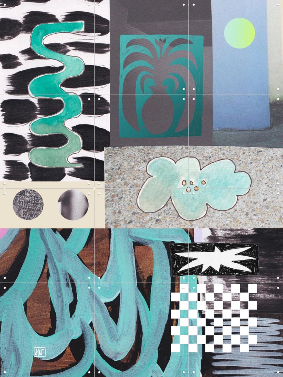 IXXI Teal Rising, Henriette Visscher - 60 x 80 cm - Gratis ophangtool - Grote wanddecoratie en posters - Fantasierijk, Pop art, Modern, Speels, Street