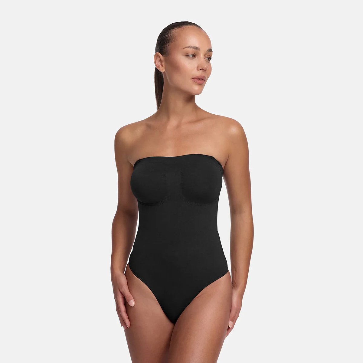 cfab - Strapless bodysuit met corrigerende werking en bijpassend slipje - Zwart - 3XL - Corrigerende Body - Naadlos - corrigerend ondergoed dames