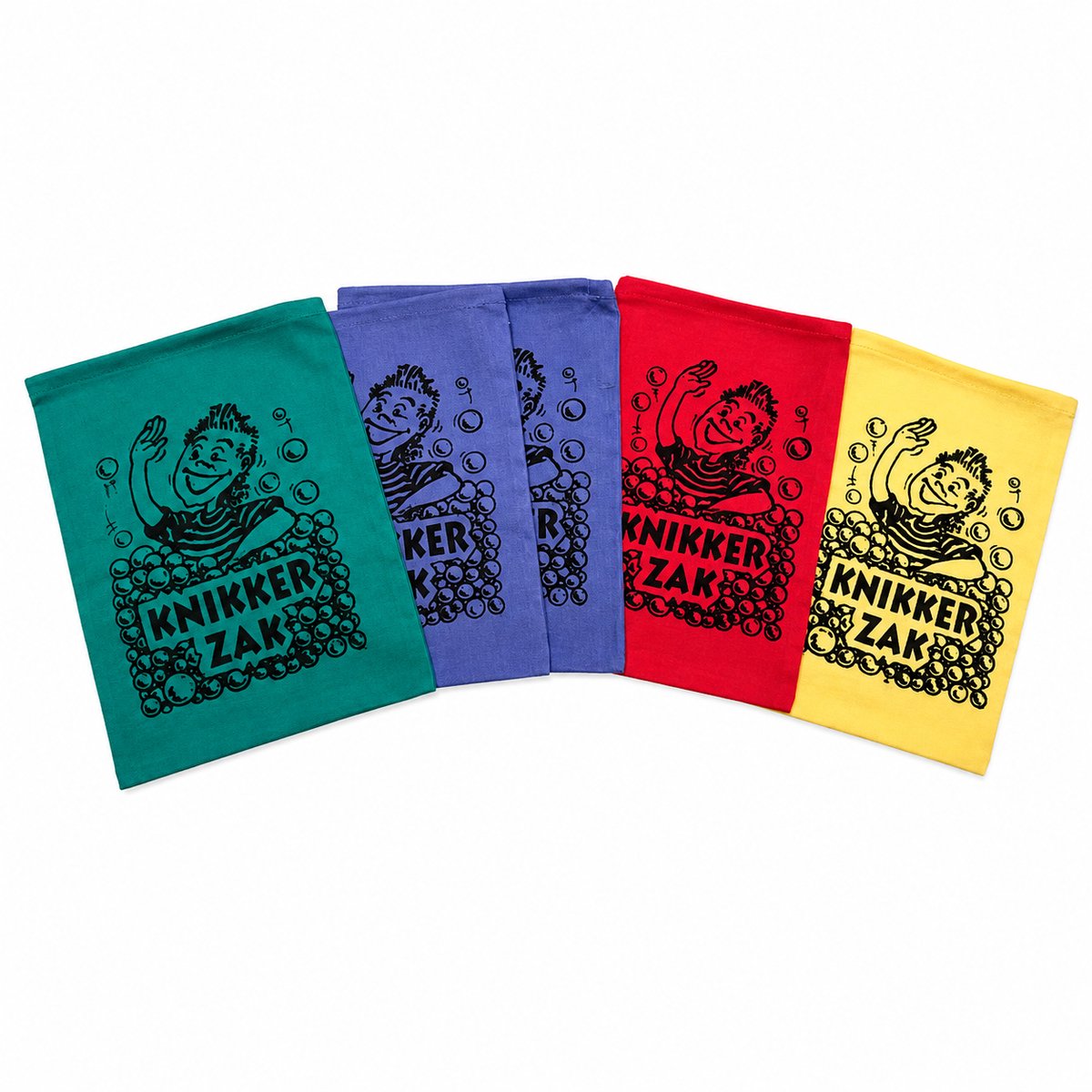 Knikkerzakken Set van 5 - Stoffen Knikkerzakjes - 5 Kleuren - Knikker Zak voor Kinderen