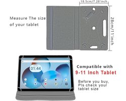 SnelShoppen - Universele Rotating PU Leren Hoes voor 10-11 Inch Tablet - Beschermhoes voor Jikocxn, HotLight, Pritom, Freeski, Wqplo, Sgin - Bruin