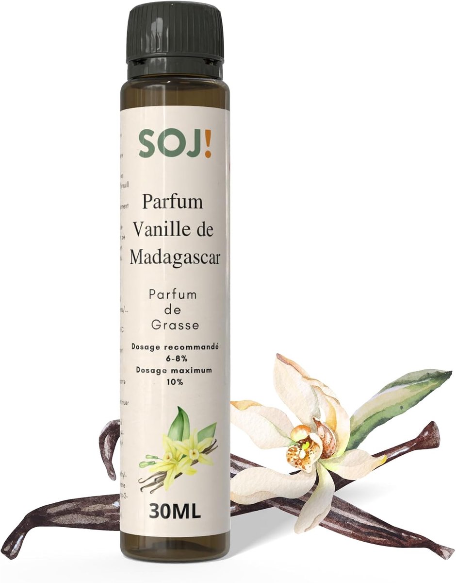 SnelShoppen - Geur voor Kaarsen, Vanille uit Madagascar, Geur voor Vanillekaarsen, Zonder CMR en Ftalaten, Geproduceerd in Vet in Frankrijk, 30 ml
