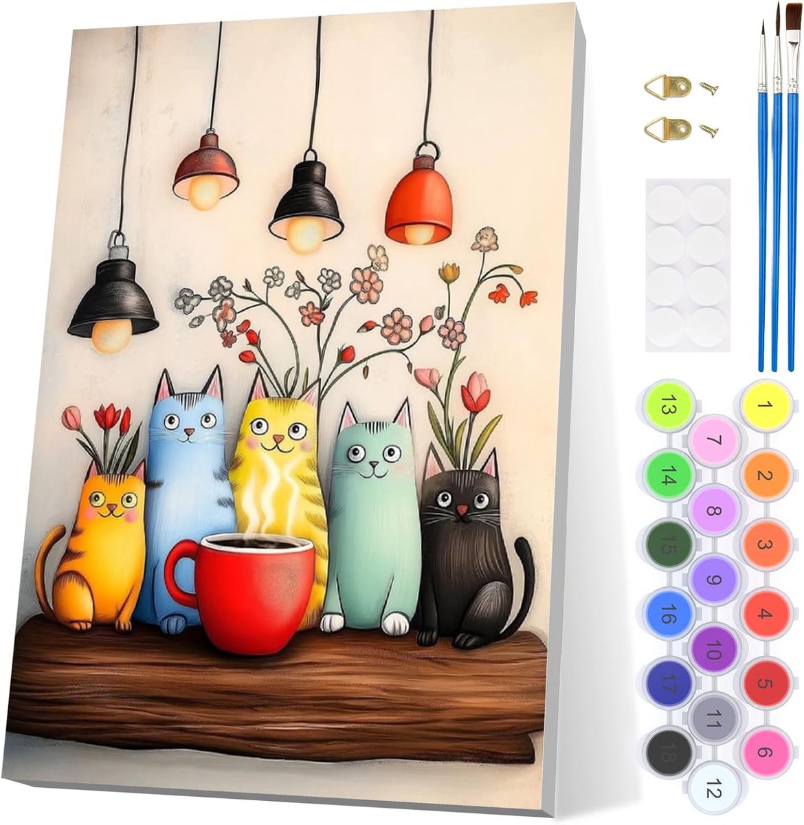 SnelShoppen - EOBROMD Schilderen op Nummer voor Volwassenen - DIY Handgeschilderd Olieverf Schilderij Kit met Frame - 20x30 cm - Acrylverf en 3 Pensee